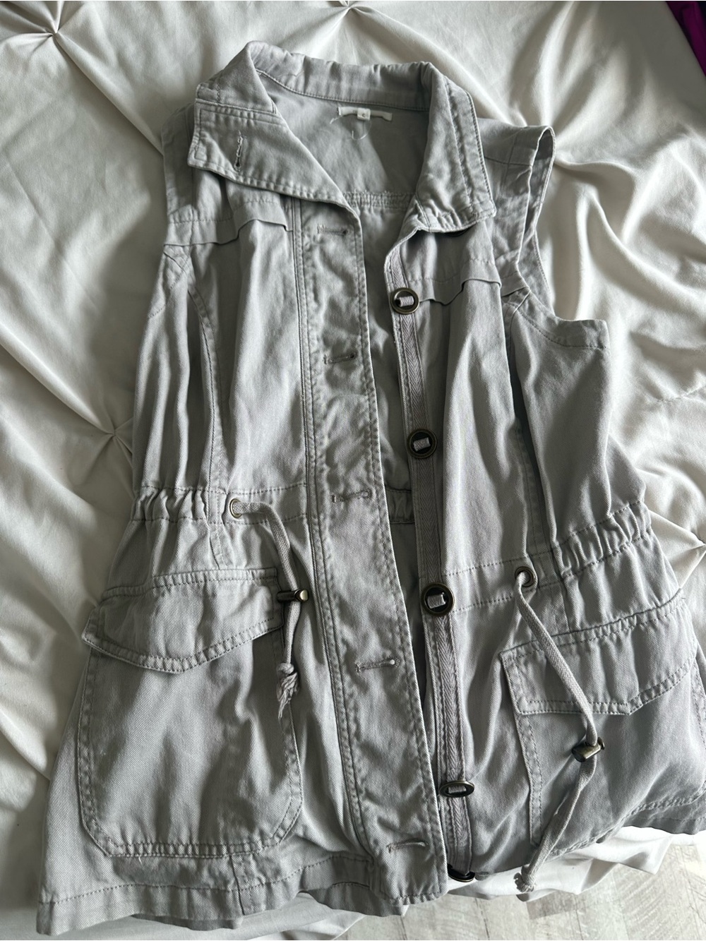 Maurices Light Gray Utility Vest